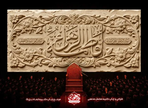 کتیبه فاطمیه طرح مهر مخمل خاکی خرید آنلاین