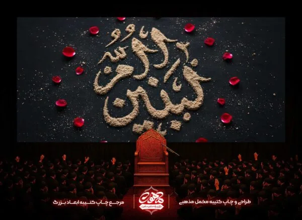 کتیبه وفات حضرت ام البنین - خرید کتیبه شهادت ام البنین - عکس پرچم حضرت ام البنین - دکور مخمل حضرت ام البنین برای هیئت و حسینیه - خرید کتیبه حضرت ام البنین با قیمت مناسب